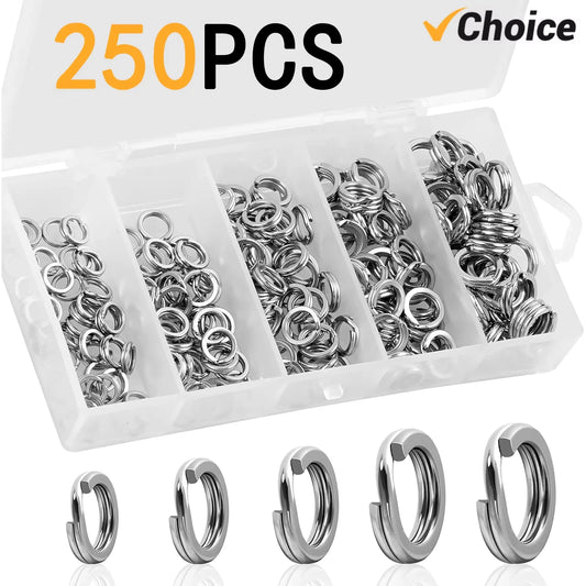 5 Sizes High Strength Large tensile Force Fishing Loop Fishing Lure Connector 200/250PC