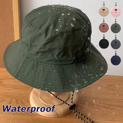 Protable Waterproof Cycling Hiking Camping Suncreen Fisherman Bucket Hat Sunhat Men Women Summer Big Brim Anti-UV Panama Caps