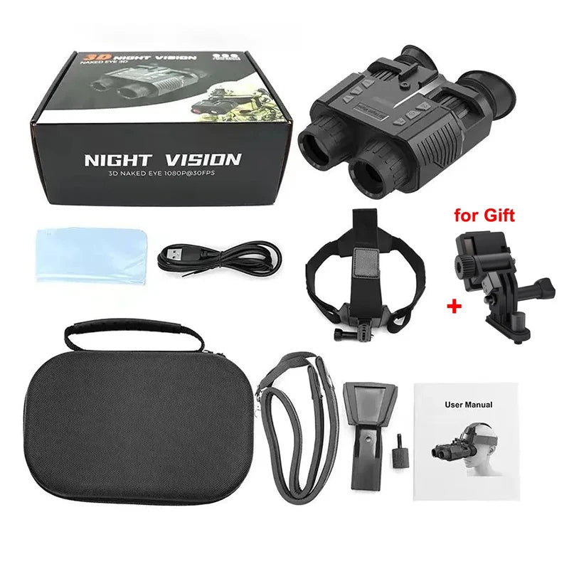 NV8000 3D Night Vision Binoculars for Helmet Mounted IR Goggles HD Portable Hunting Camping