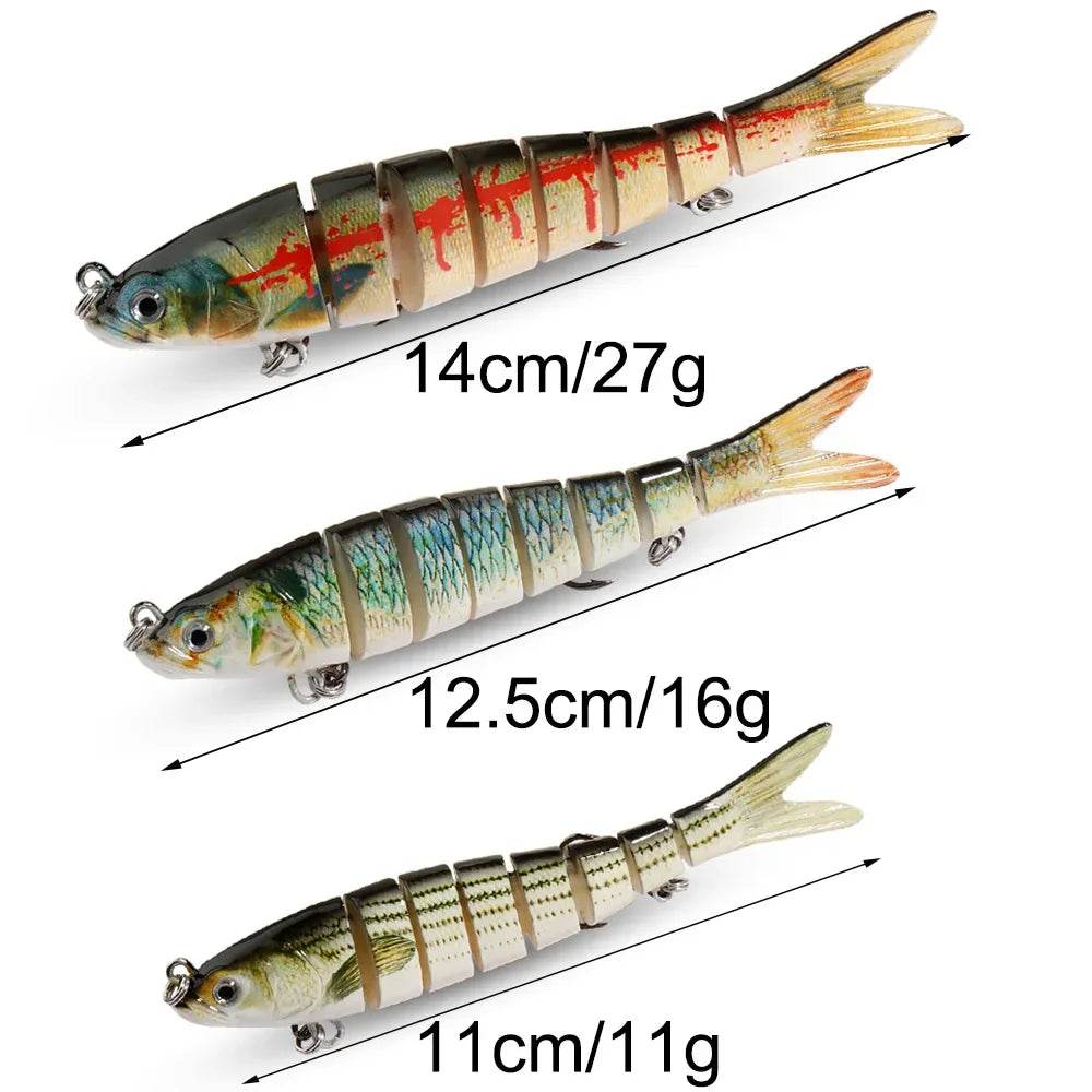 3PCS Swimbait 11g 16g 27g Multi Joint Lure Sinking Pencil Bionic Swimming Pesca Bass Treble Hook