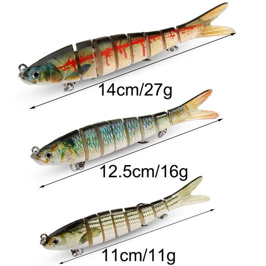 3PCS Swimbait 11g 16g 27g Multi Joint Lure Sinking Pencil Bionic Swimming Pesca Bass Treble Hook