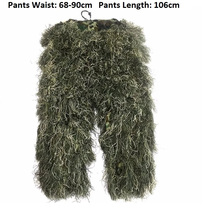 5pcs/set Camouflage Ghillie Suit Yowie Sniper Tactical Clothes Camo Suit for Hunting Paintball Ghillie