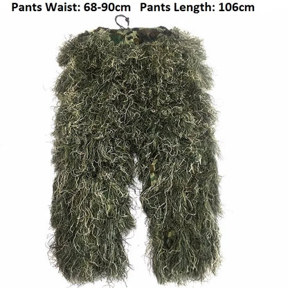 5pcs/set Camouflage Ghillie Suit Yowie Sniper Tactical Clothes Camo Suit for Hunting Paintball Ghillie