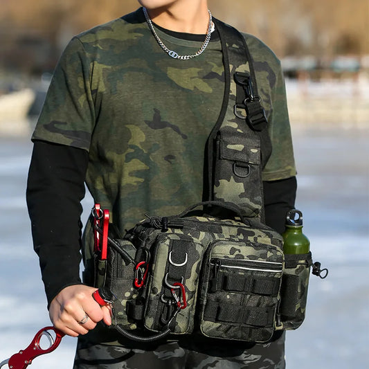 Men Fishing Tackle Bag Single  Tactical Bags Fish Lures Gear Utility Storage Fishing Box