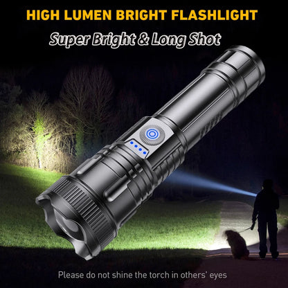 2pcs Strong Light Flashlight USB Rechargeable Small Xenon Lamp Portable Ultra Bright Long-range