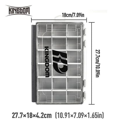 KINGDOM Fishing Tackle Box Multifunction Tackle Trays  2 Sizes Organizer with Removable Dividers Fishing Lure Accessories Box