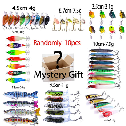 3-20 Pcs of Random Fishing Lure Minnow Popper Crankbait pencil VIB  Wobble Bait Artificial Bait peche Sea fishing