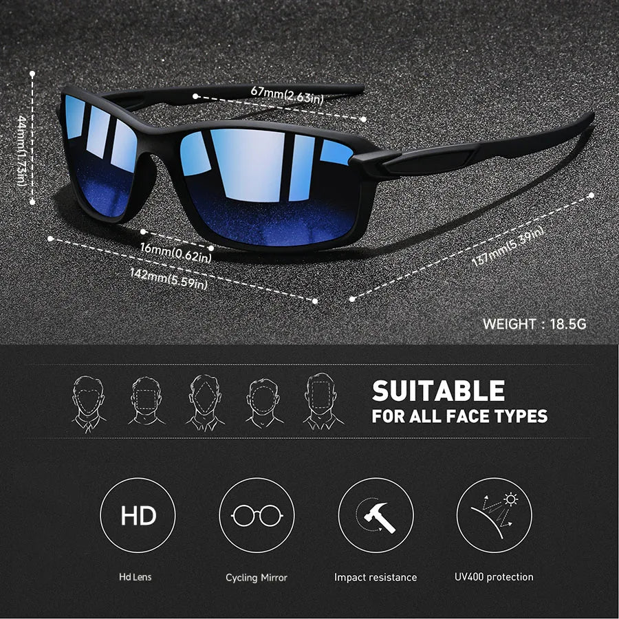 2 PCS Fashion Vintage Sunglasses Men Women Fishing Driving Man Luxury Brand Designer Sun Glasses Anti-Glare Retro Eyewear UV400