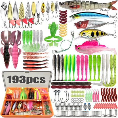 Fishing 83/133/193/239/409pcs Fishing Lure Kit For Trout/Pike/Bass Multi-Lure Fishing Set