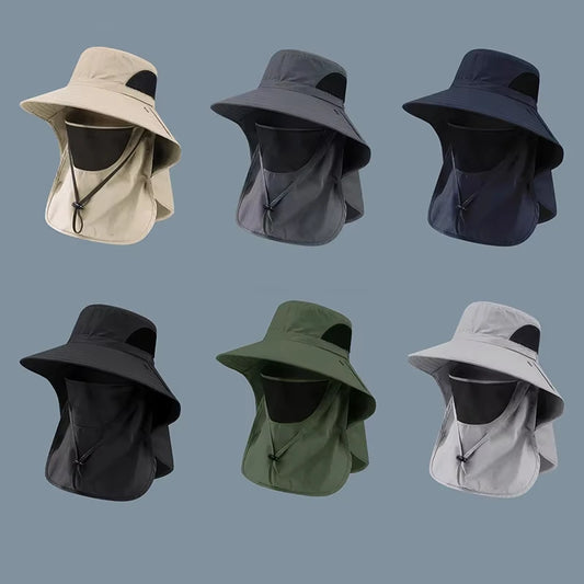 1pc Summer Sun Hats UV Outdoor Fishing Cap Hiking Camping Visor Bucket Hat Fisherman Hat Protection Neck