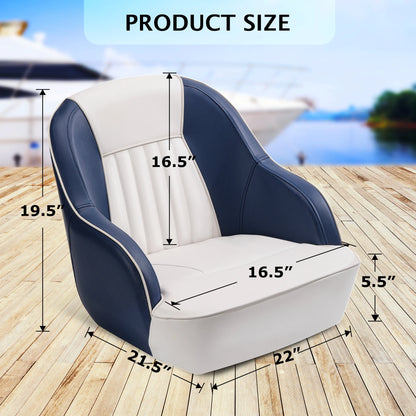 Captain Bucket Seat, Pontoon Boat Seat with Thickened Sponge Padding,