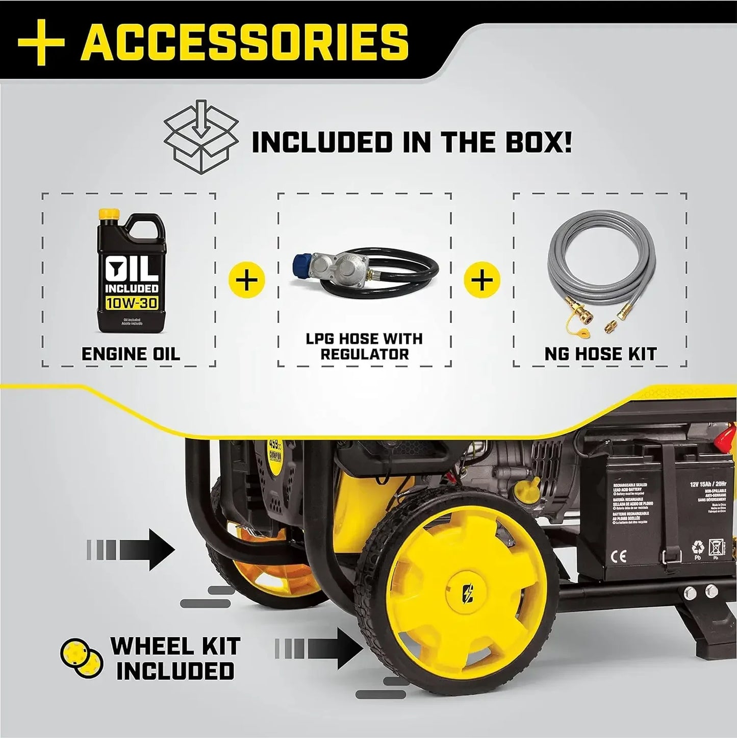 New 100416 10,000/8,000-Watt TRI Fuel Portable Natural Gas Generator, NG/LPG Hose Kits and CO Shield   | USA | NEW