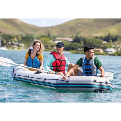 68376EP Mariner 4 Inflatable Boat Set Includes Deluxe 54in Boat Oars and High-Output Pump