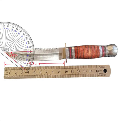 High-Quality 8CR15Mov Steel Blade Hunting Knife with Wooden Handle - Sharp and Reliable