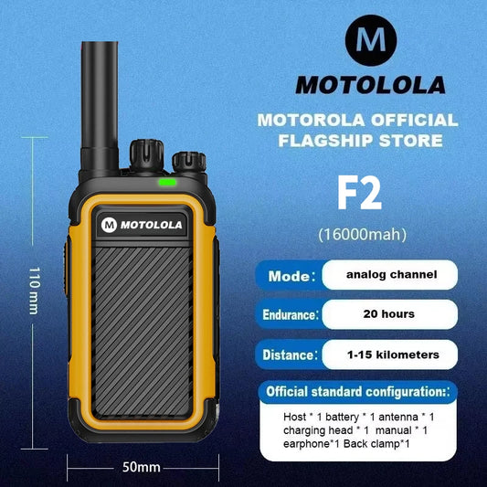 MOTOLOLA F2 Walkie Talkie Portable Two-Way Radio UHF Transceiver Set Walkie-talkies Radio Walkie Talkie Long Range COD