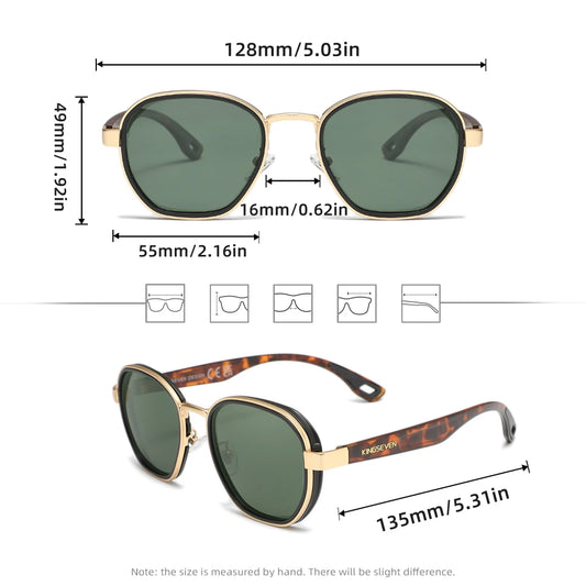 KINGSEVEN Brand Original Sunglasses Men Polarized UV400 Luxury Women Eyewear Male Outdoor Round Frame Causal Fashion Glasses