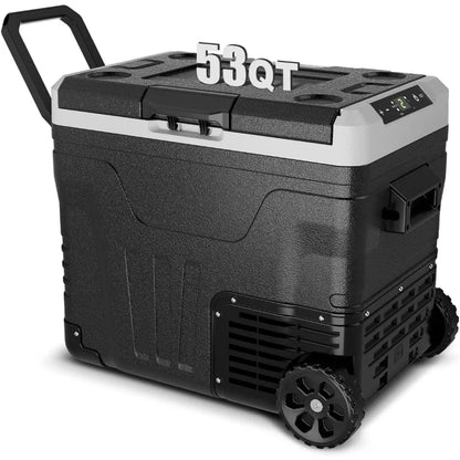 Car Fridge Portable 12 Volt Refrigerator - 53 Quart(50L) Electric Cooler with 12/24V DC&110-240V AC