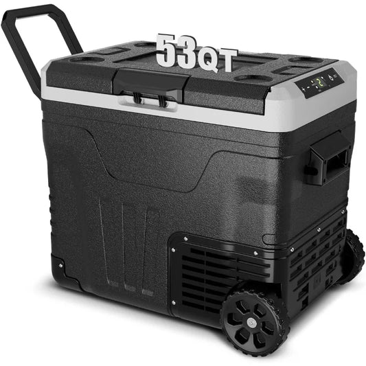 Car Fridge Portable 12 Volt Refrigerator - 53 Quart(50L) Electric Cooler with 12/24V DC&110-240V AC