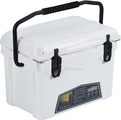 Portable Ice Cooler, Heavy Duty Ice Chest with Portable Cup Holder, Fish Ruler, Bottle Openers,