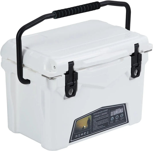 Portable Ice Cooler, Heavy Duty Ice Chest with Portable Cup Holder, Fish Ruler, Bottle Openers,