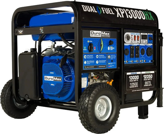 DuroMax XP13000HX Dual Fuel Portable Generator -13000 Watt Gas or Propane Powered - Electric Start w/ CO Alert 50 State Approved