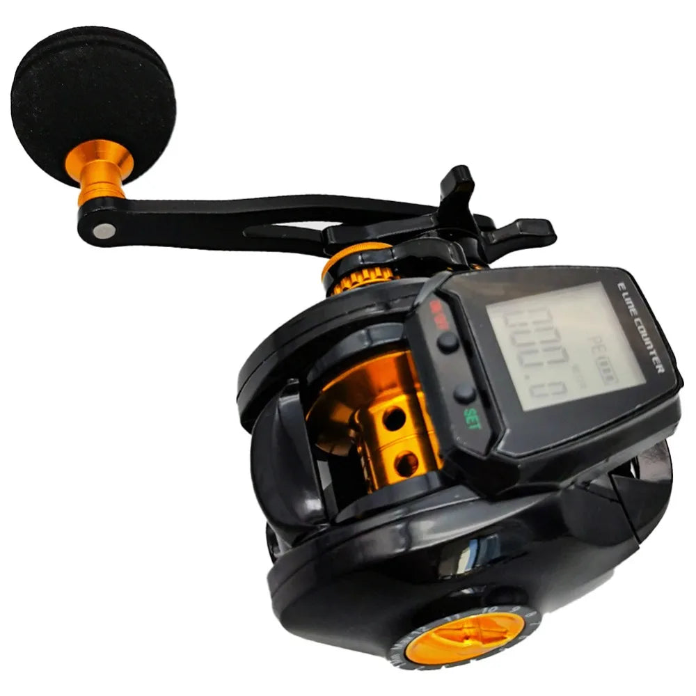 Hook Reminder Digital Fishing Baitcasting Reel Line Counter 6.3:1 Digital Fishing Reel