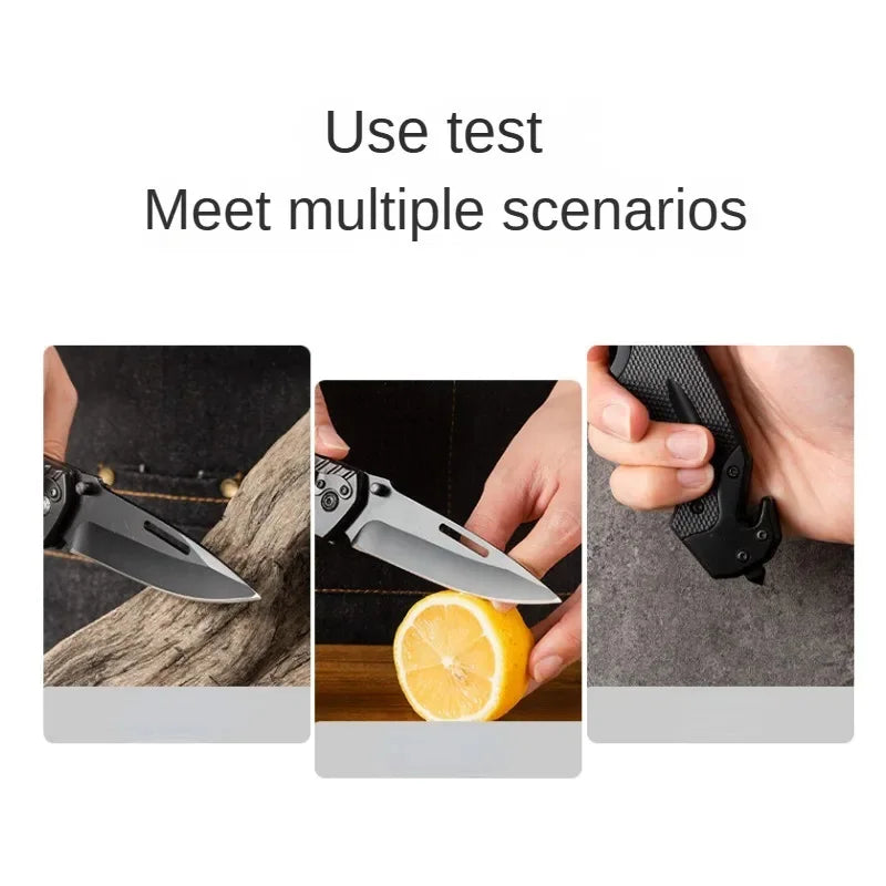 Outdoor Stainless Steel Folding Knife High Hardness Portable EDC Camping Pocket Knife Hiking T