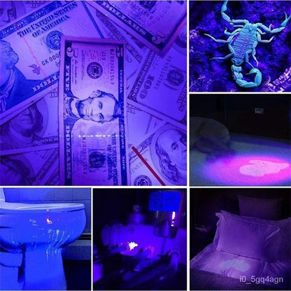 100/51/21 LED UV Flashlight Black Light Super Bright Handheld Flashlight for Hotel Inspection Pet Urine Detector