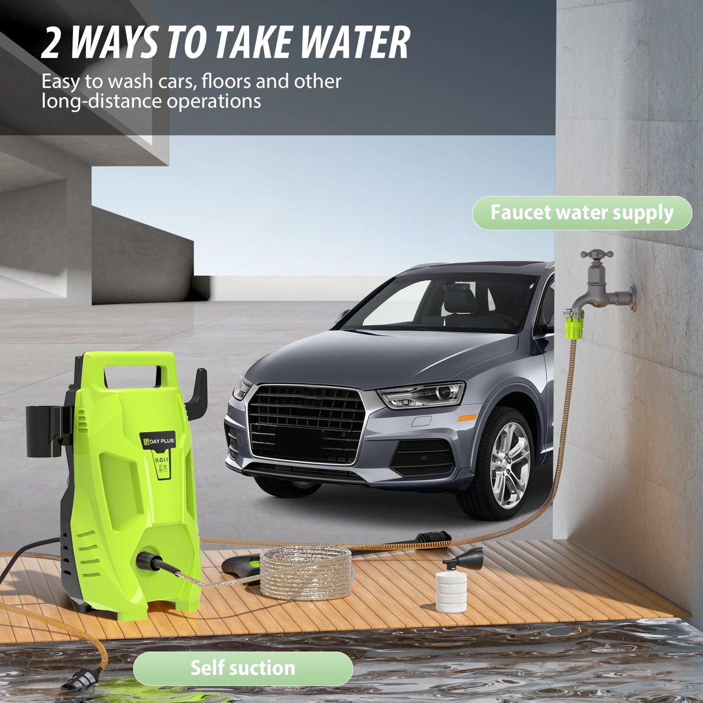 High Pressure Washer Cleaner 1.32GPM, Multi-IN-1 Jet Nozzle, Portable Electric Jet Washer for Cars Garden Home Patio Power Tool
