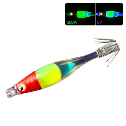 Luminous UV Blowing Tube Fishing Lure Wood Shrimp Bait Fishing Explosion Hook