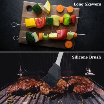 20PCS Barbecue Utensils, Grill Tools, Heavy Duty Stainless Steel Grill Sel