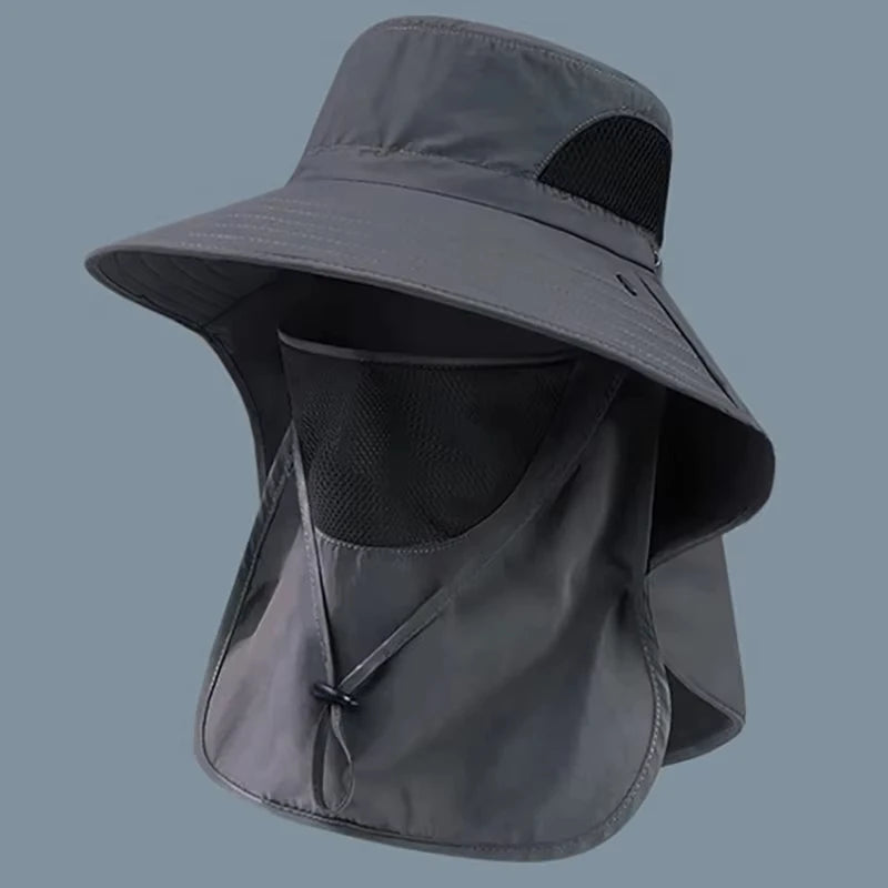 1pc Summer Sun Hats UV Outdoor Fishing Cap Hiking Camping Visor Bucket Hat Fisherman Hat Protection Neck