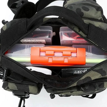 Fishing Tackle Backpack Lure Box Gear Storage Bag Fanny Pack for Men Fly Fishing