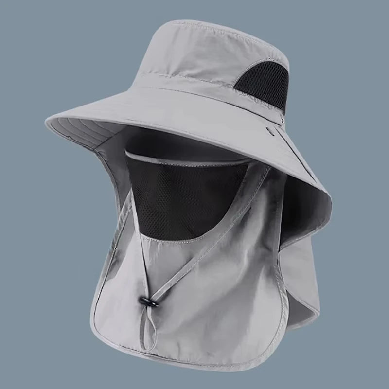 1pc Summer Sun Hats UV Outdoor Fishing Cap Hiking Camping Visor Bucket Hat Fisherman Hat Protection Neck