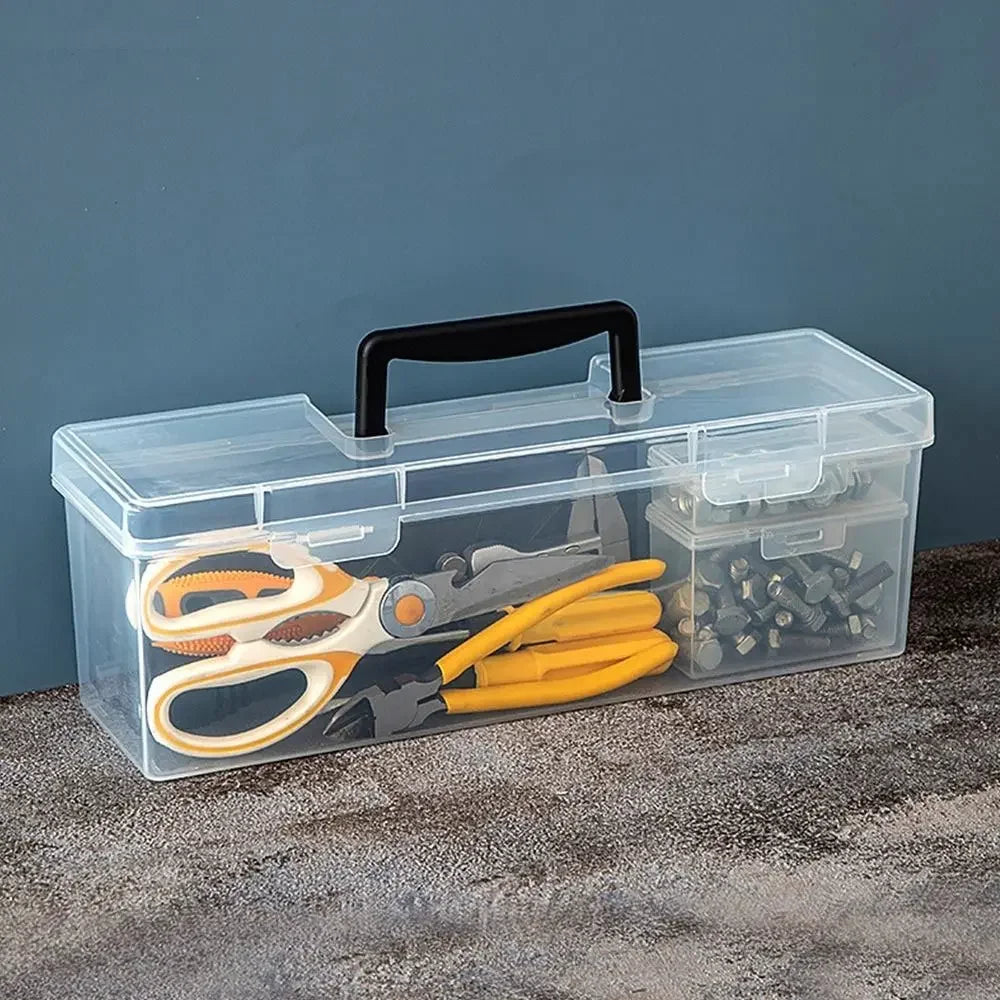 Transparent Hardware Tool Box Multifuntional Toolbox Plastic Parts Box Tool Organizer Household Tool Storage Box