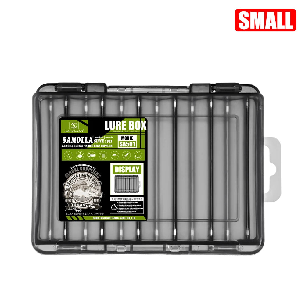 SAMOLLA Double-Sided Compact Tackle Box - Streamline Fishing with Durable, Versatile Organizer for Lures, Hooks, Baits