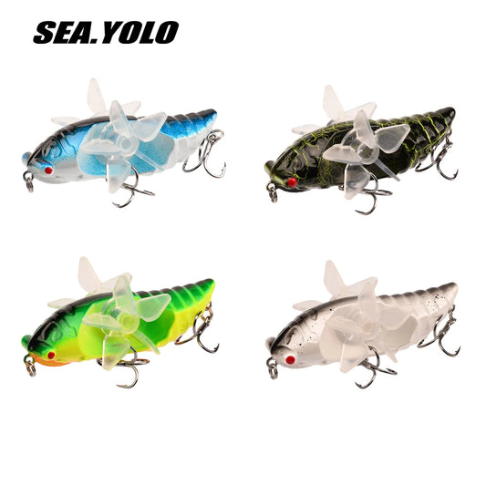 1 PC Popper Spin Fishing Lure Floating Hard Bait Artificial Spinning Baits 14G 7.5G