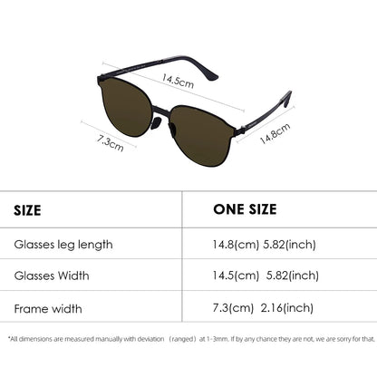 Classic Folding Metal Sunglasses 2024 New Fashion Stainless Steel Frame Nylon Lenses Outdoor