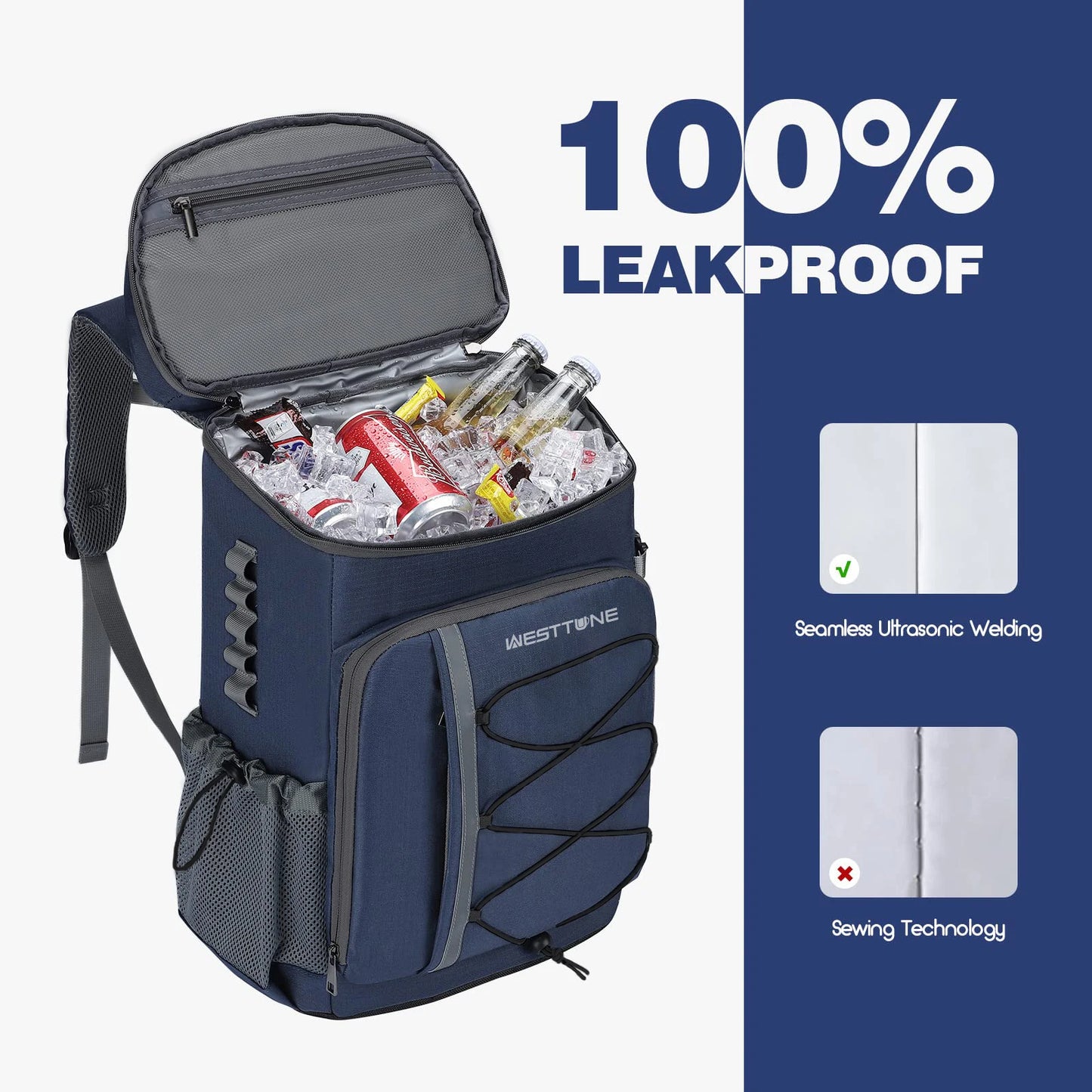 WESTTUNE 35 Can Cooler Backpack Leakproof Insulated