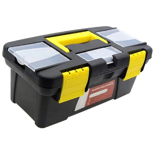 10 inch Double-Layer Tool Storage Box,Hand Tool Case Portable Toolbox,2 Layer Plastic Hand Tool Chest Storage Case.