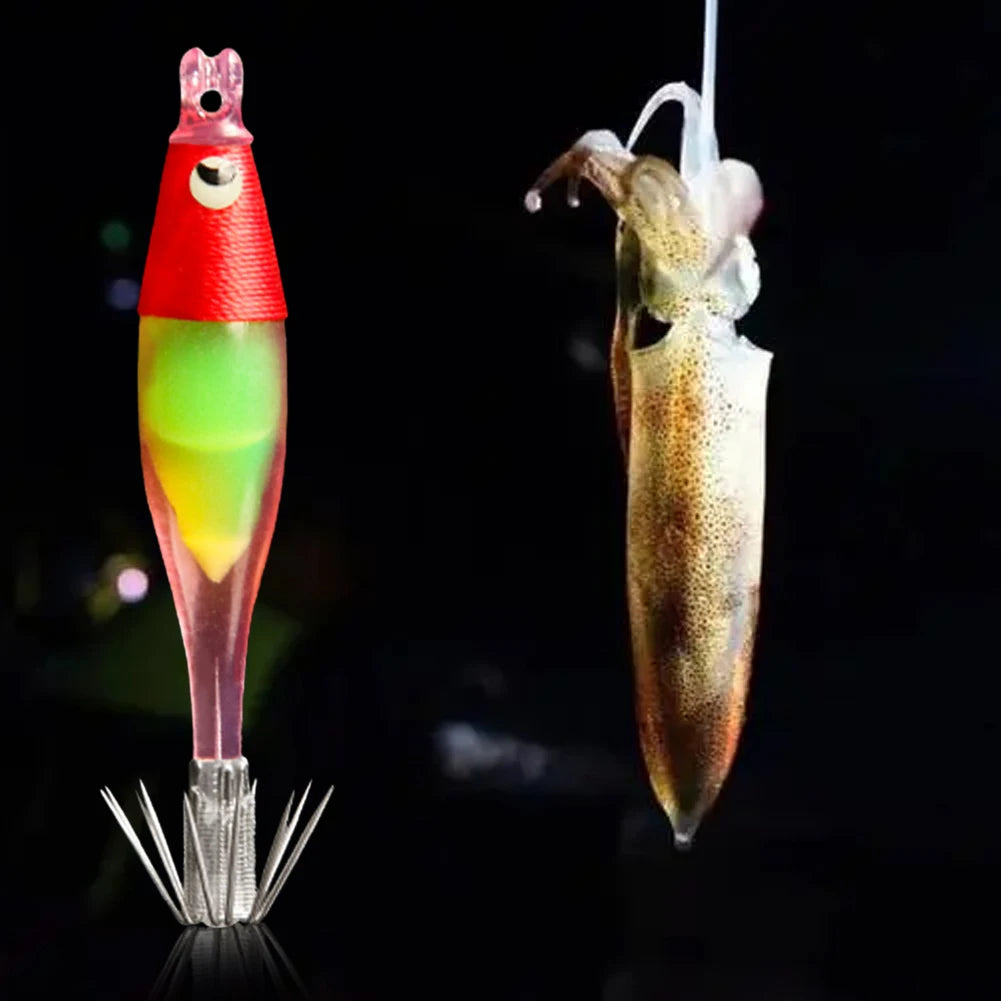 Luminous UV Blowing Tube Fishing Lure Wood Shrimp Bait Fishing Explosion Hook
