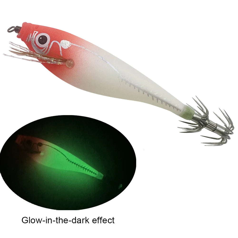 Luminous UV Blowing Tube Fishing Lure Wood Shrimp Bait Fishing Explosion Hook
