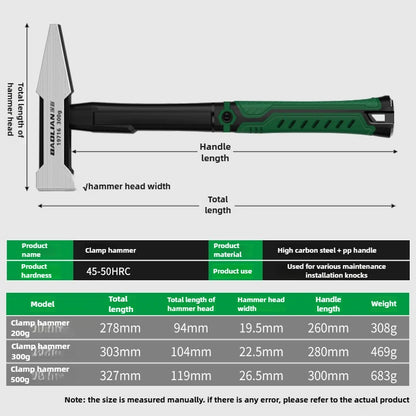 Hardware Tools Building Decoration Flat Head Hammer 200g Plastic Coated Duckbill Hammer 300g Hammer Head 500g Fitter Hammer