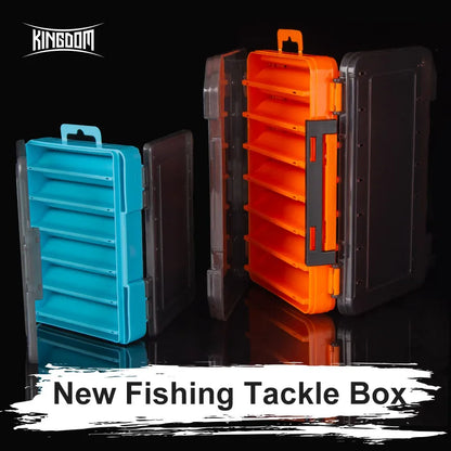 Kingdom Bait Fishing Tackle Box 12 14 Compartments Lure Hook Accessories Boxes Double-sided Portable Plastic Bait Storage Box