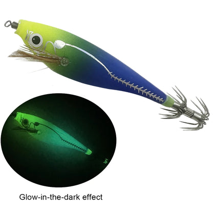 Luminous UV Blowing Tube Fishing Lure Wood Shrimp Bait Fishing Explosion Hook