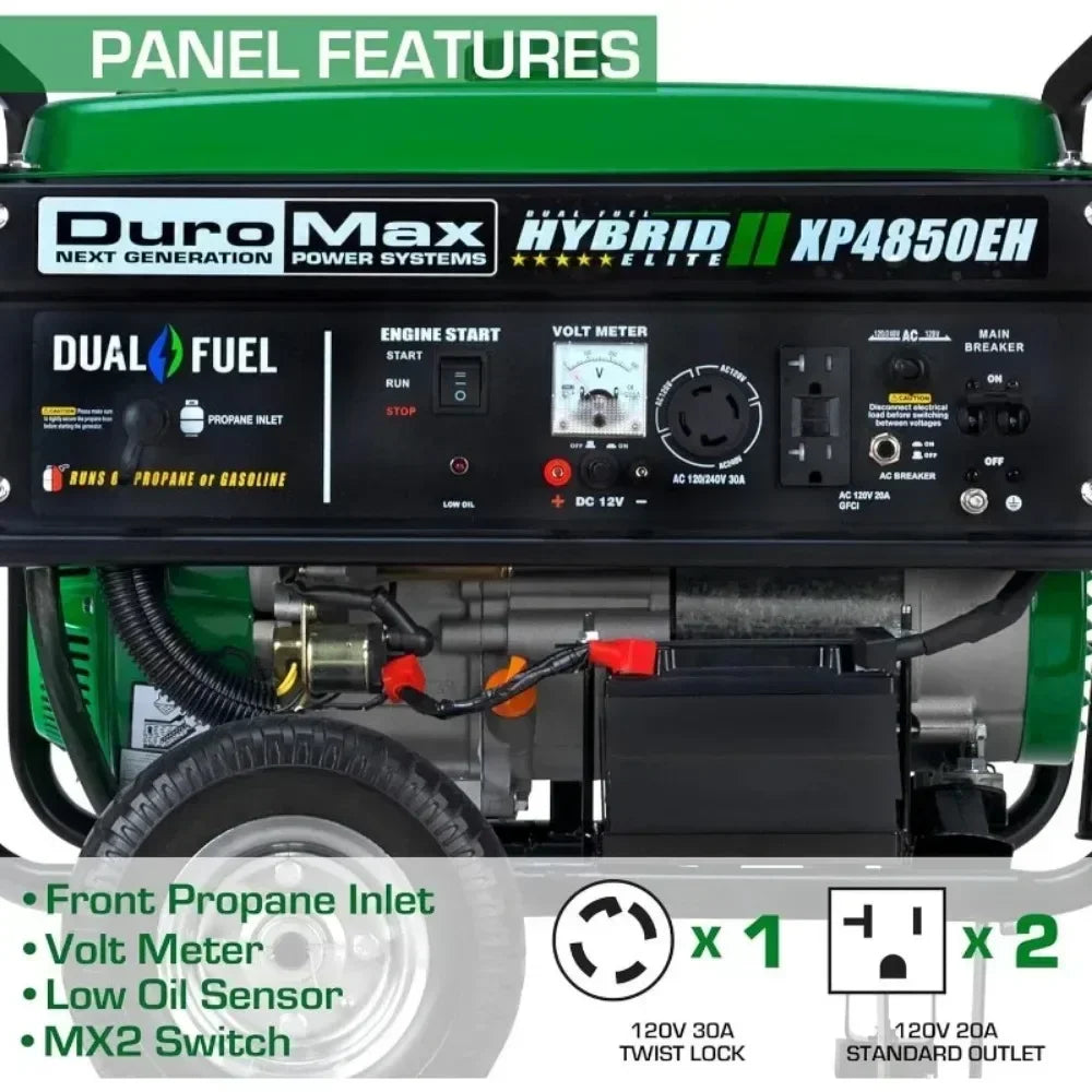 HOT New 4850 Watt Gas or Propane Powered-Electric Start-Camping & RV Ready, 50 State Approved Dual Fuel Portable Generator | USA