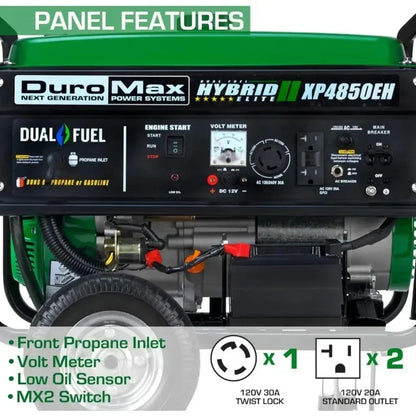HOT New 4850 Watt Gas or Propane Powered-Electric Start-Camping & RV Ready, 50 State Approved Dual Fuel Portable Generator | USA