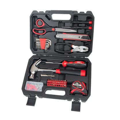 Prostormer 93-Piece Tool Kit, Basic Household Repair Tool Set with Toolbox Storage Case,for Homeowners and College Students(Red)