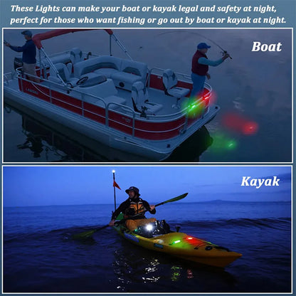 LED Boat Navigation Light Type-C Charging Boat Signal Lamp 4 Modes Marine Sailboat